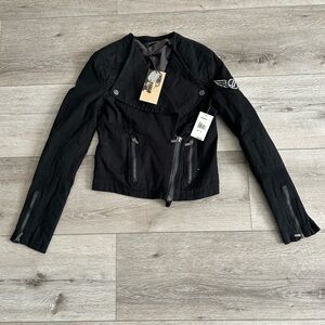 William Rast Black  Jacket with Zipper Details